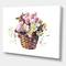 Designart - Bouquet From Meadow Flowers In The Basket - Traditional Canvas Wall Art Print